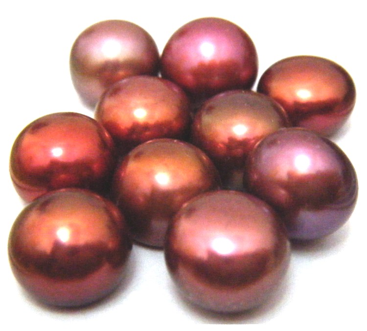 Red Half Drilled Button Single Pearls